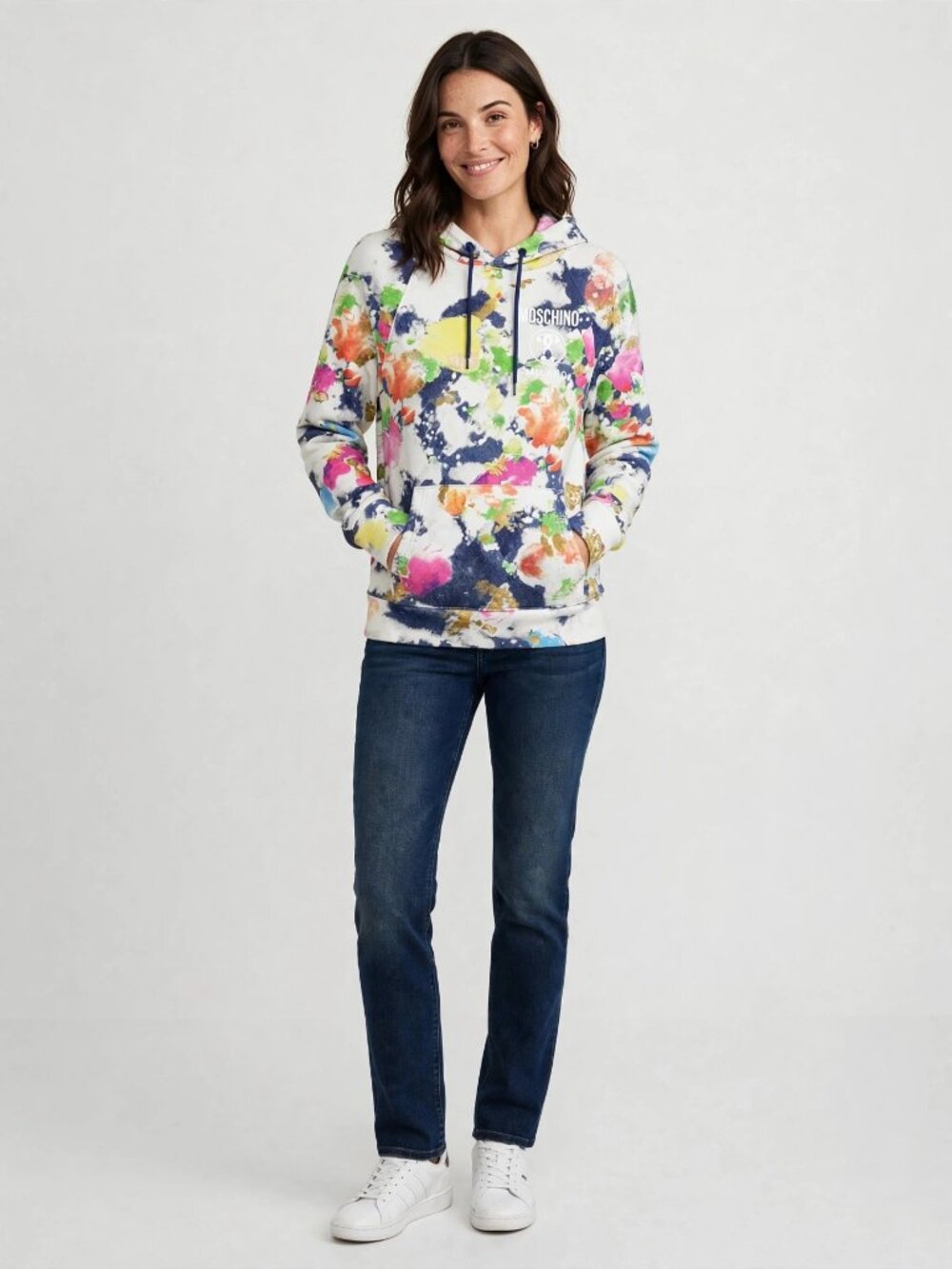 MOSCHINO Floral Hoodie | Watercolor Print Logo | Women 6